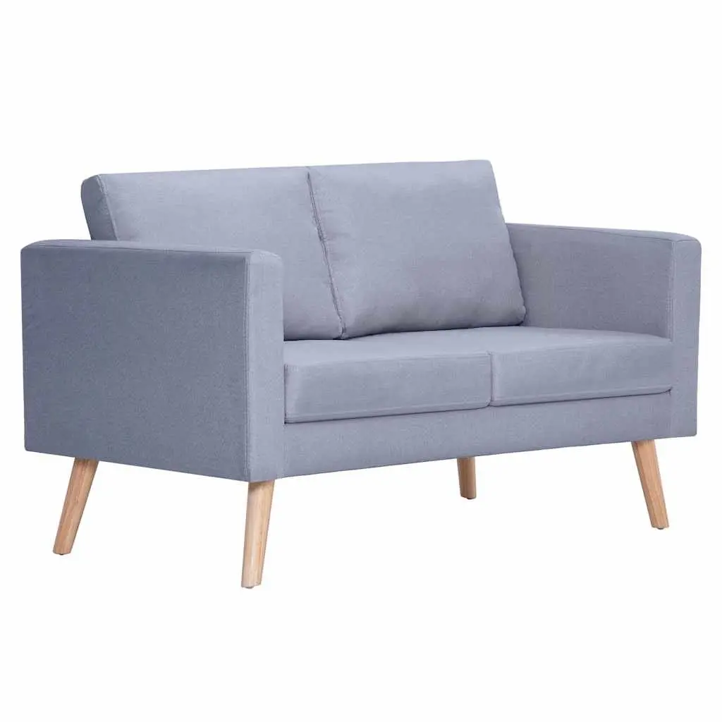 Grey Fabric Sofa Set with Thick Cushions and Strong Frame