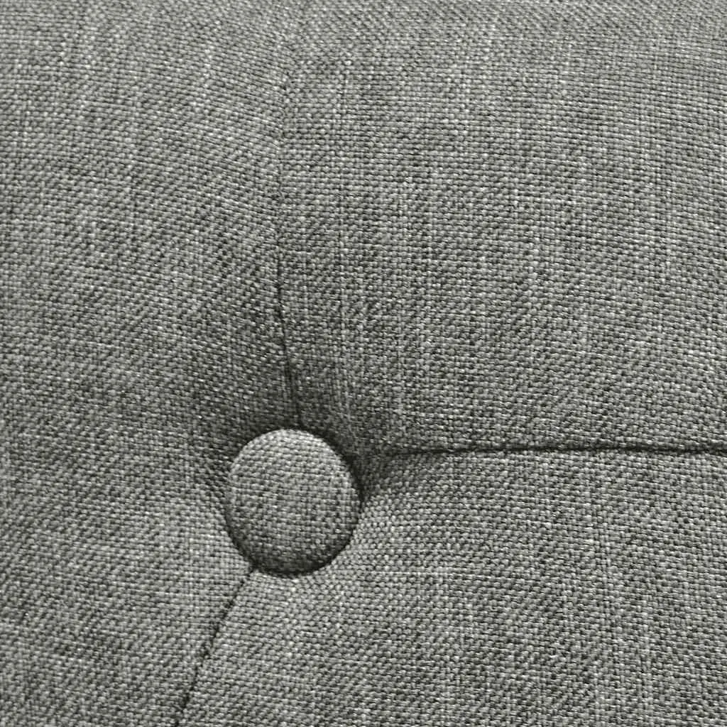 Set of 6 Grey Fabric Dining Chairs with Wooden Legs