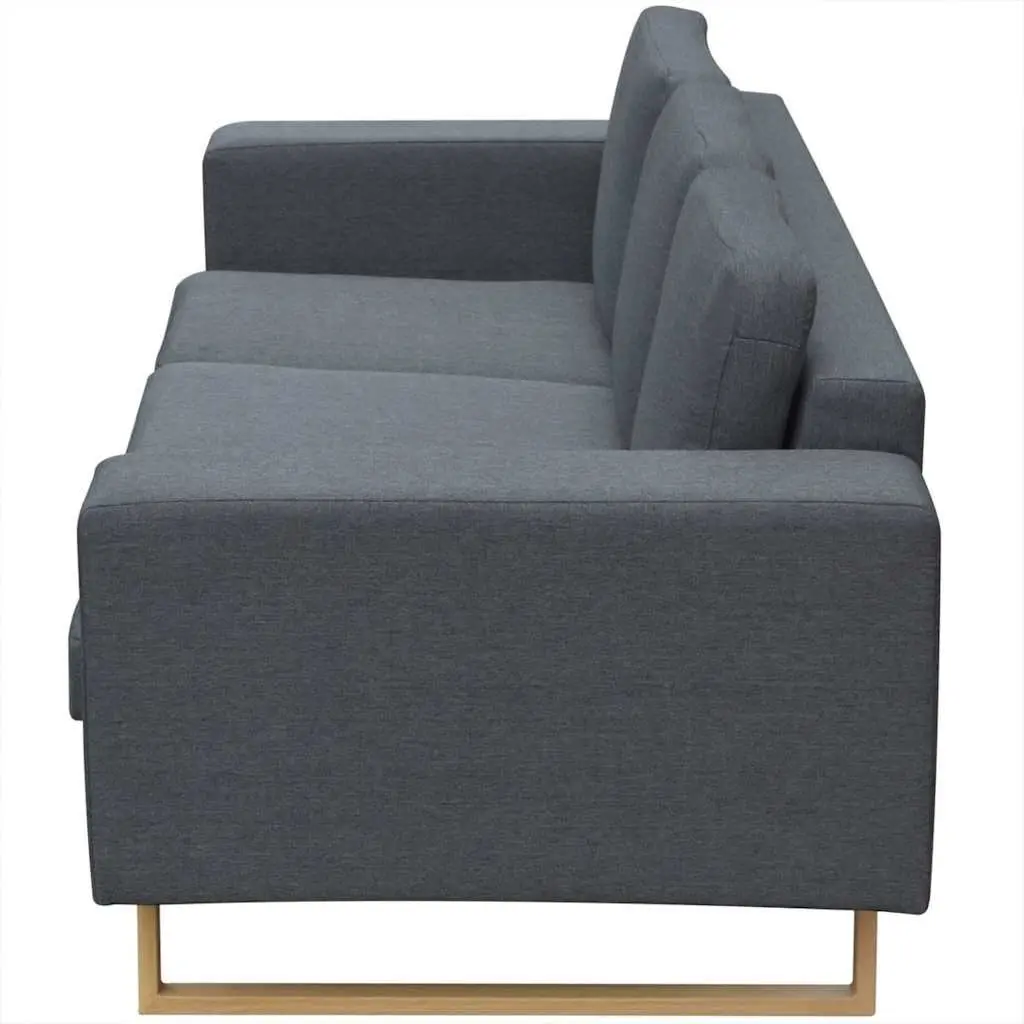 Grey Sofa Set with Removable Cushions