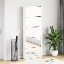 Durable 5-Layer Shoe Cabinet with Mirrored Front