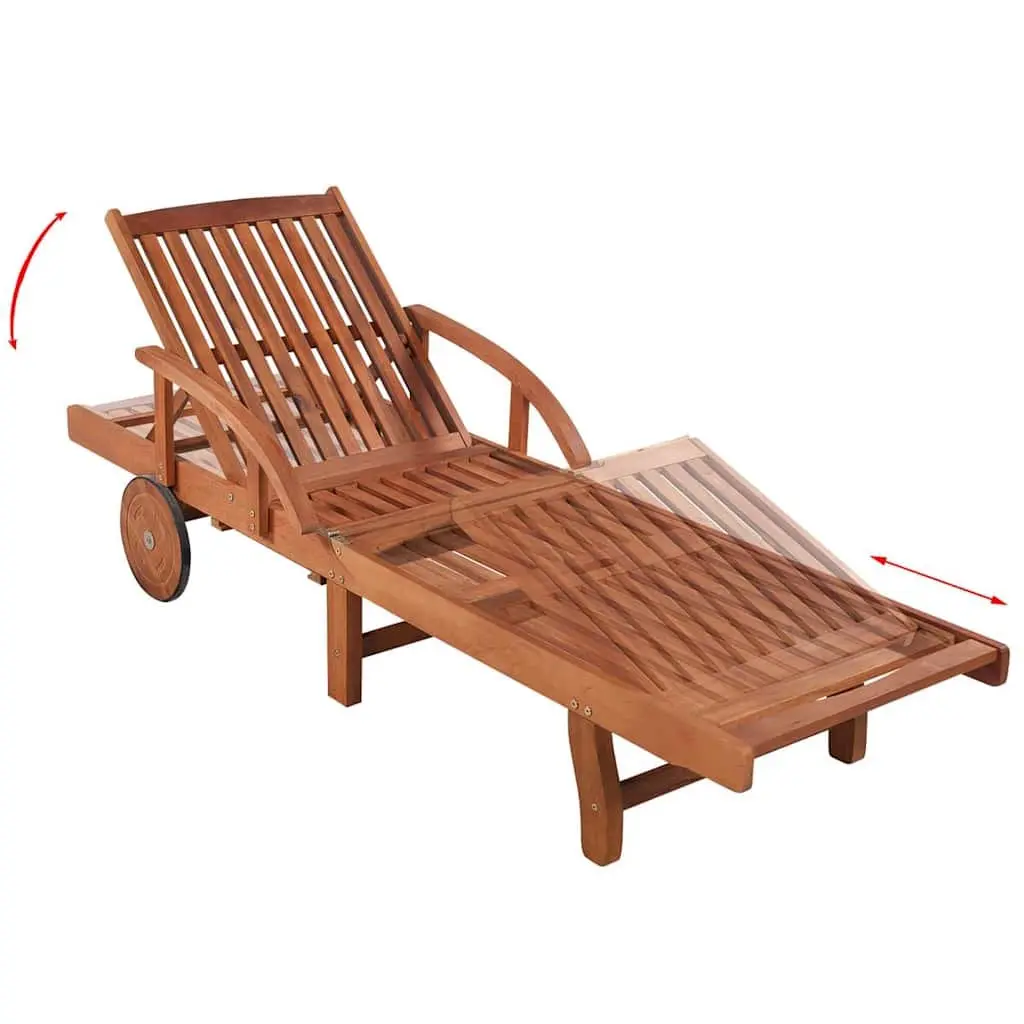 Acacia Wood Sun Loungers Set with Table