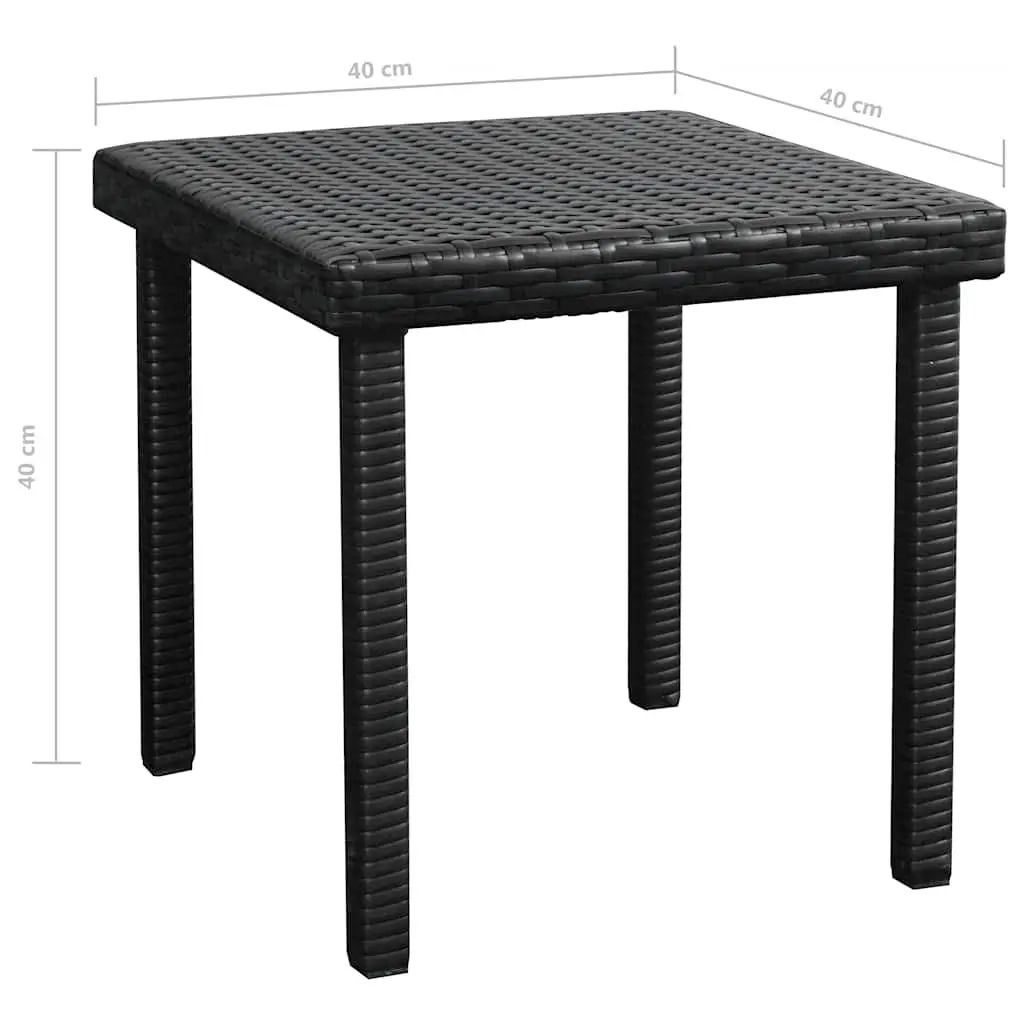 Sun Loungers 2pcs with Side Table Poly Rattan Black Outdoor Garden Beach Set