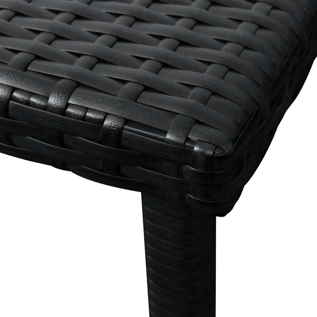 Sun Loungers 2pcs with Side Table Poly Rattan Black Outdoor Garden Beach Set