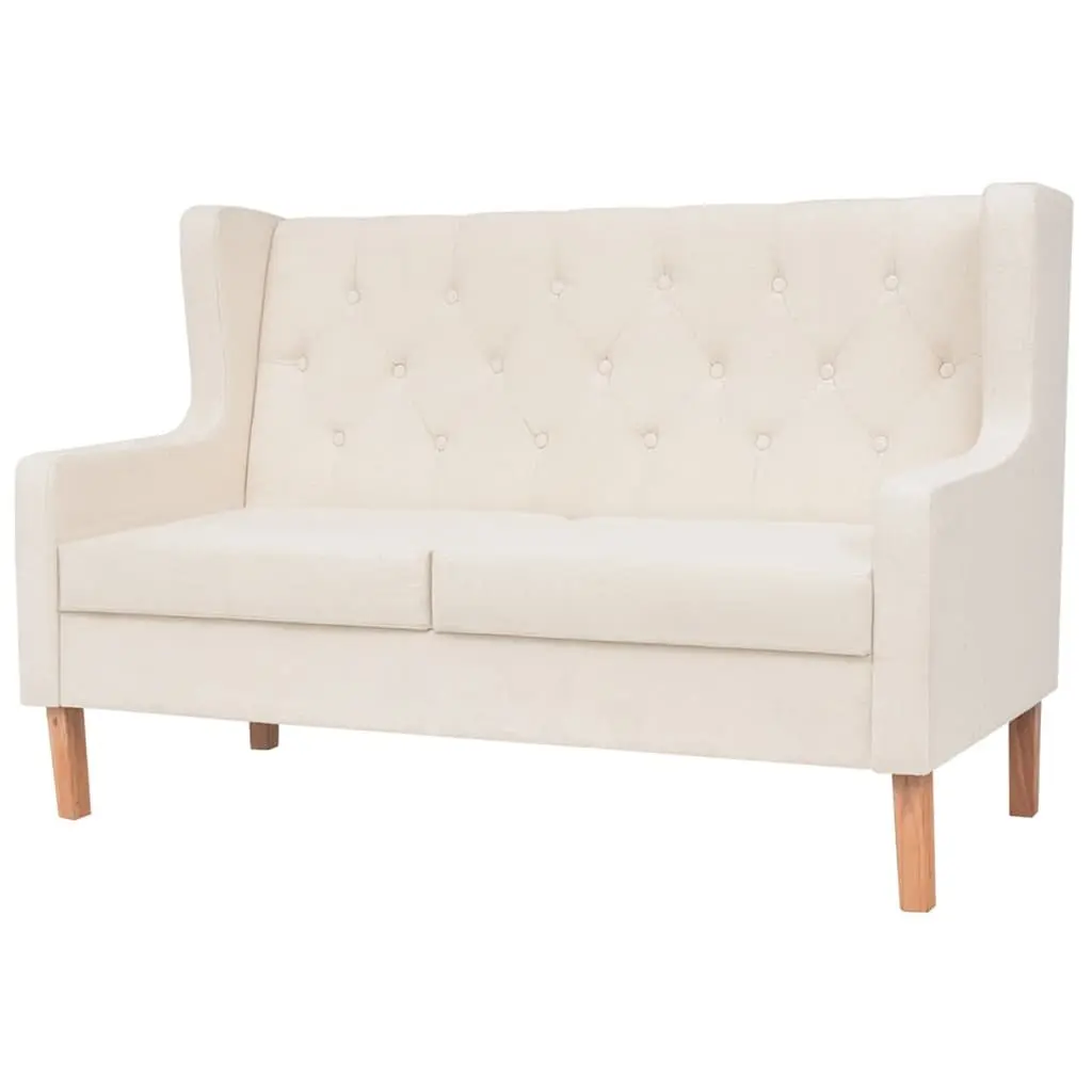 2-Piece White Sofa Set with Armchair