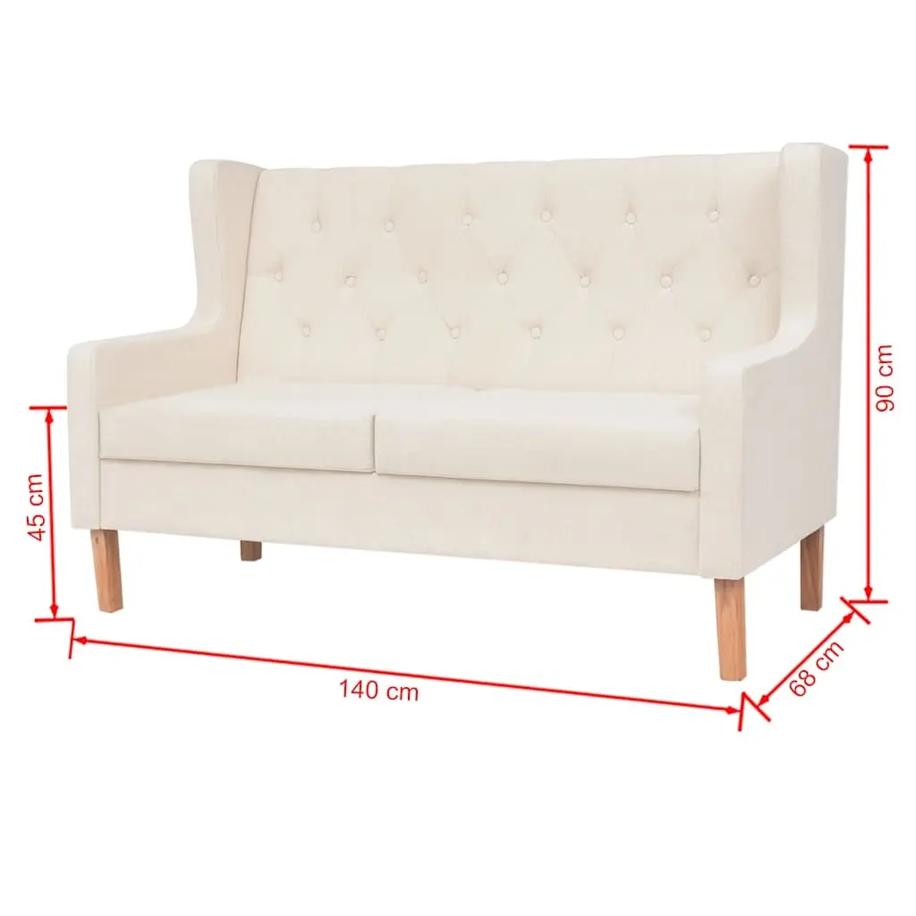 2-Piece White Sofa Set with Armchair