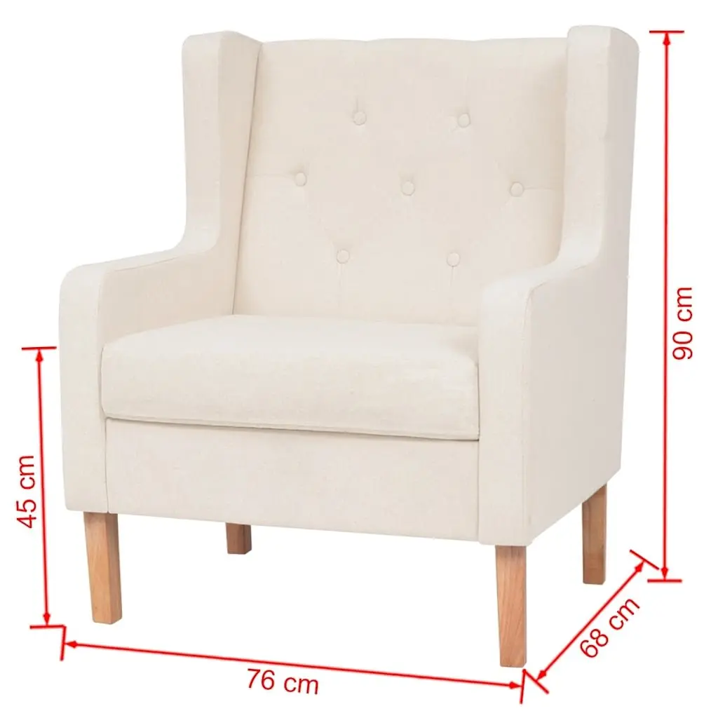 2-Piece White Sofa Set with Armchair