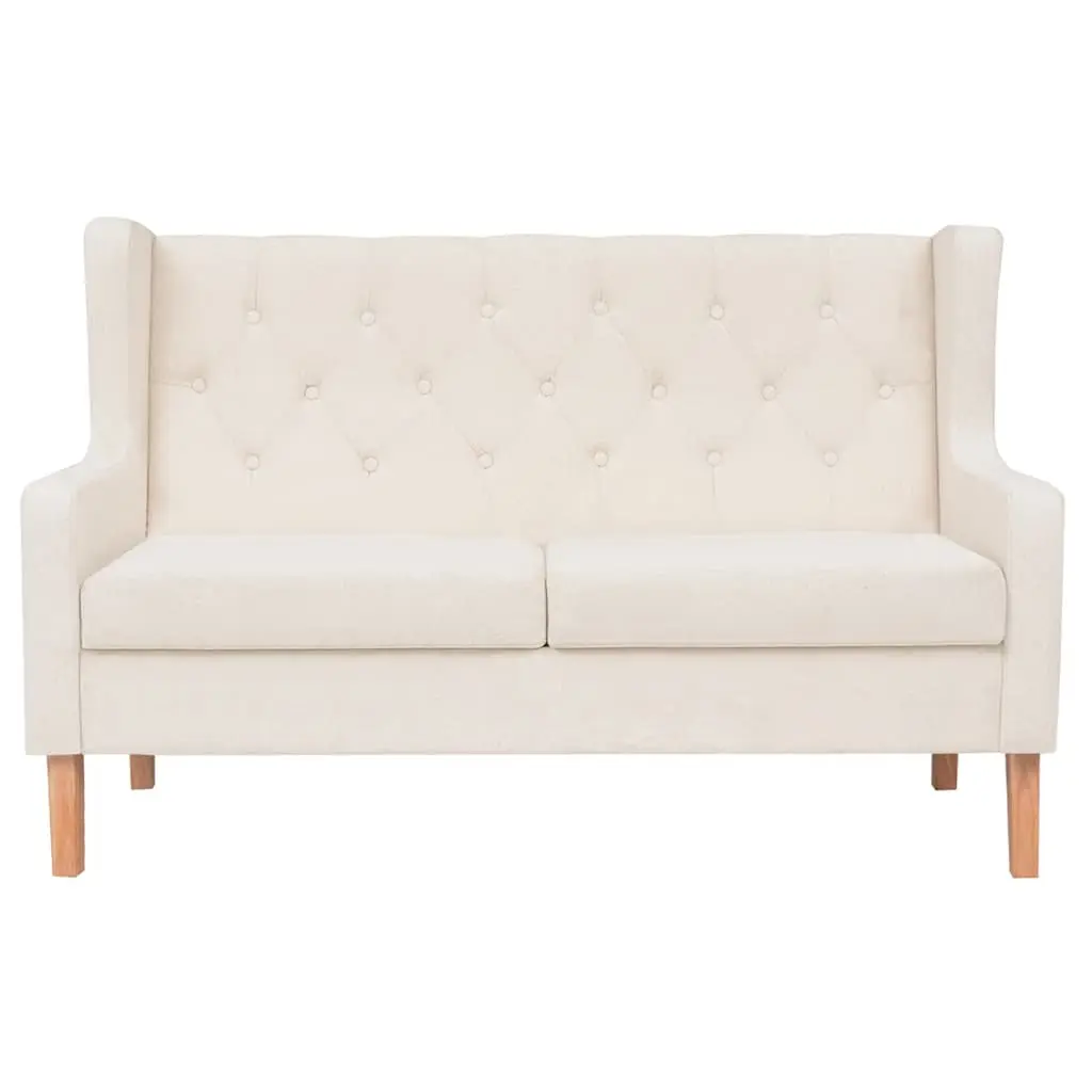 2-Piece White Sofa Set with Armchair