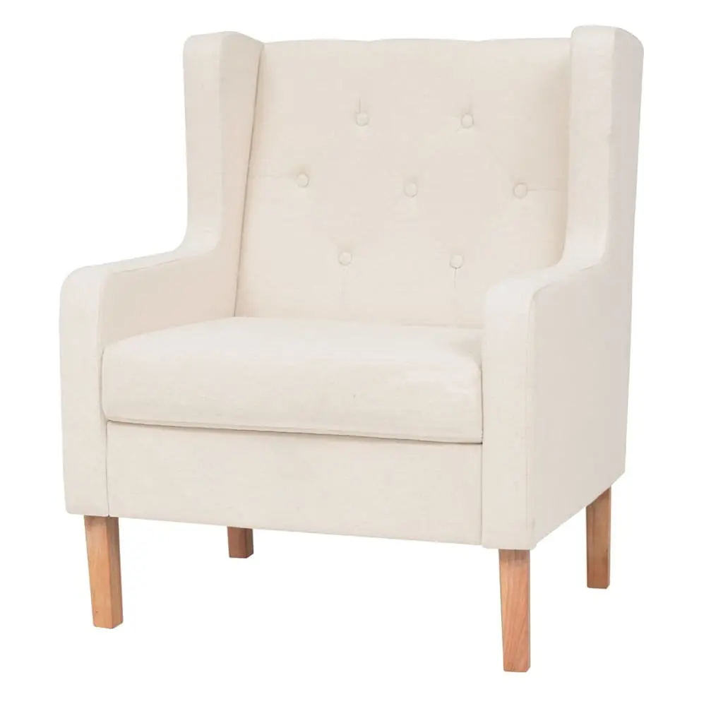 2-Piece White Sofa Set with Armchair