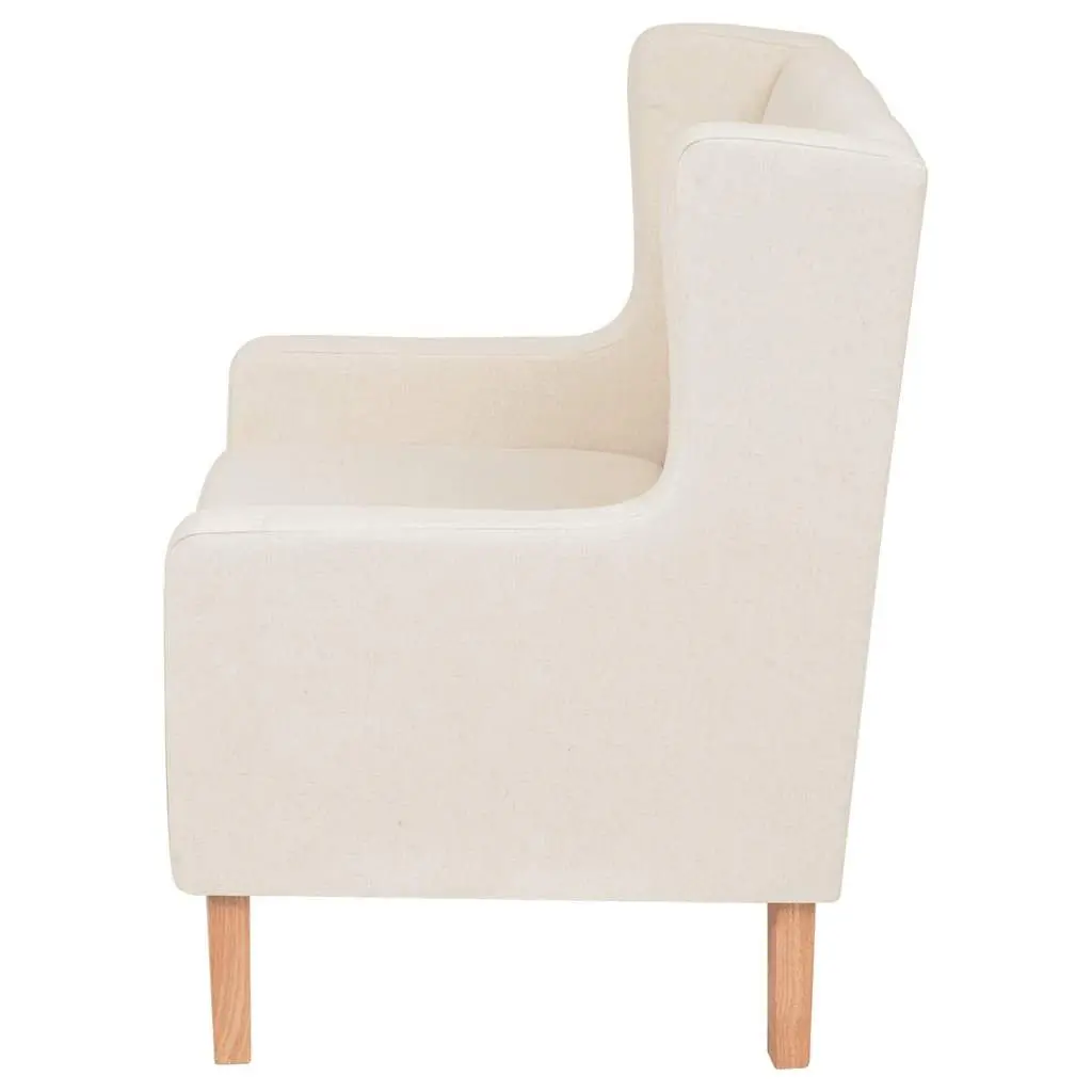 2-Piece White Sofa Set with Armchair