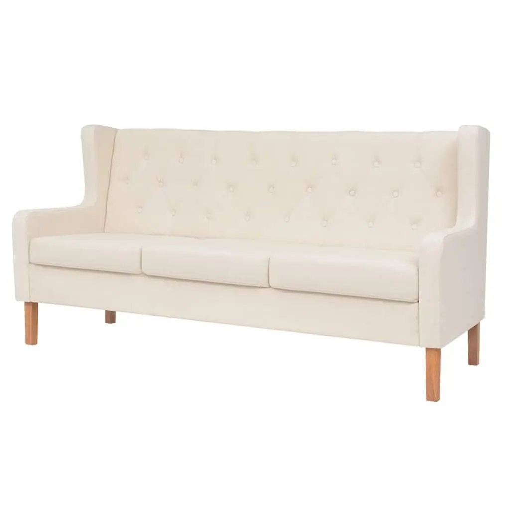 White Fabric Sofa Set 2 Pieces for Comfort
