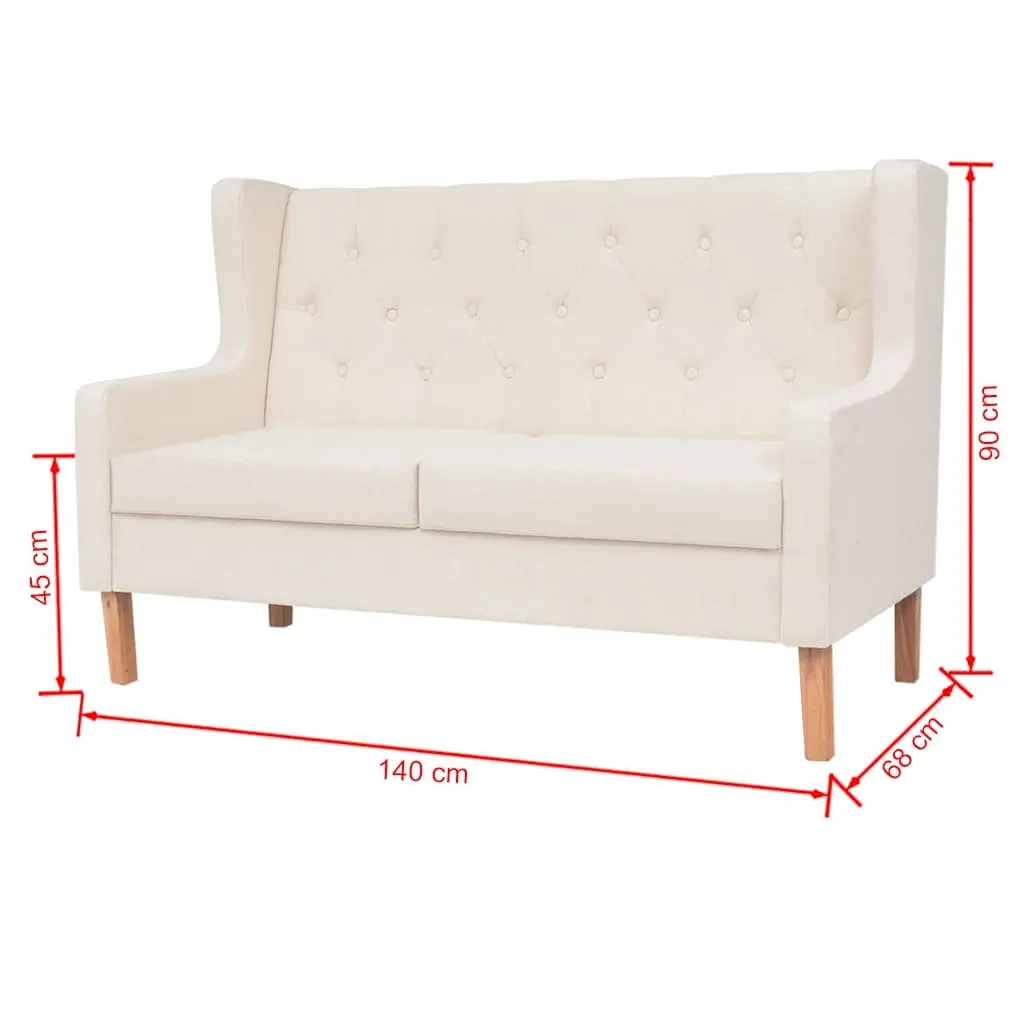 White Fabric Sofa Set 2 Pieces for Comfort