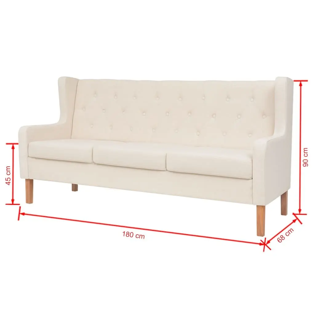 White Fabric Sofa Set 2 Pieces for Comfort