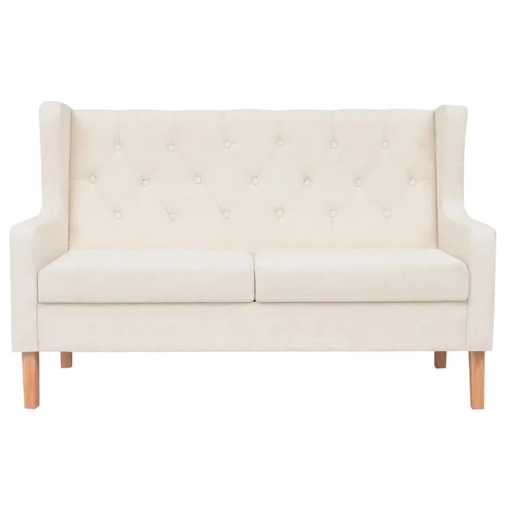 White Fabric Sofa Set 2 Pieces for Comfort