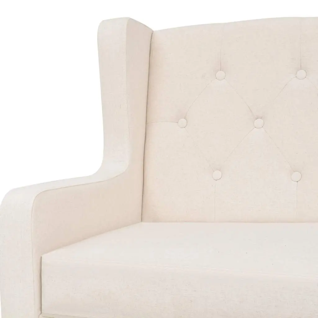 White Fabric Sofa Set 2 Pieces for Comfort