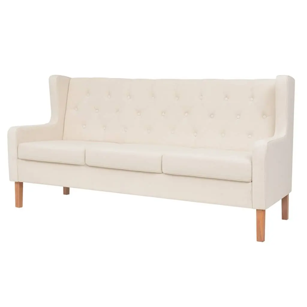 3-Piece Fabric Sofa Set Armchair 2-Seater 3-Seater Living Room White