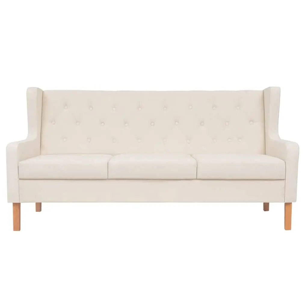 3-Piece Fabric Sofa Set Armchair 2-Seater 3-Seater Living Room White
