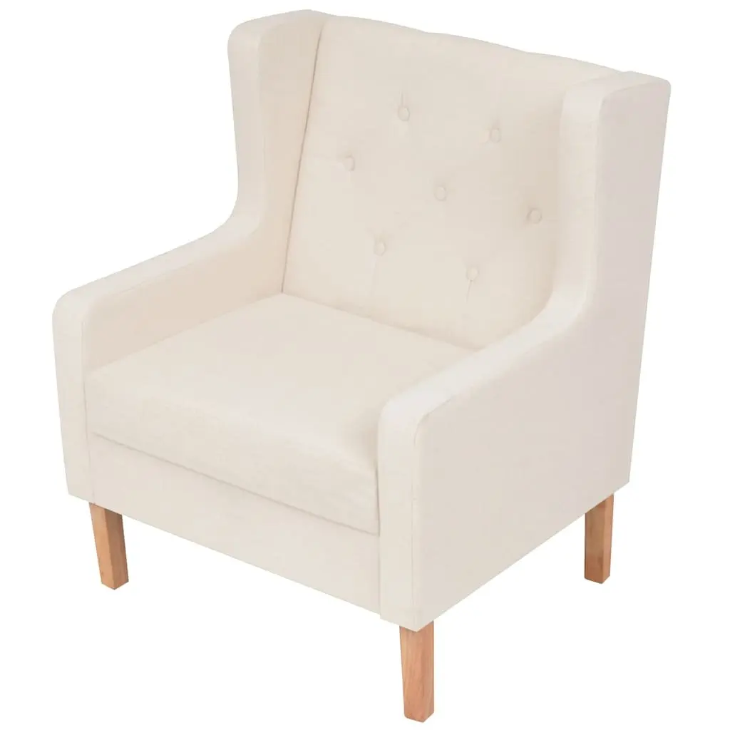 3-Piece Fabric Sofa Set Armchair 2-Seater 3-Seater Living Room White