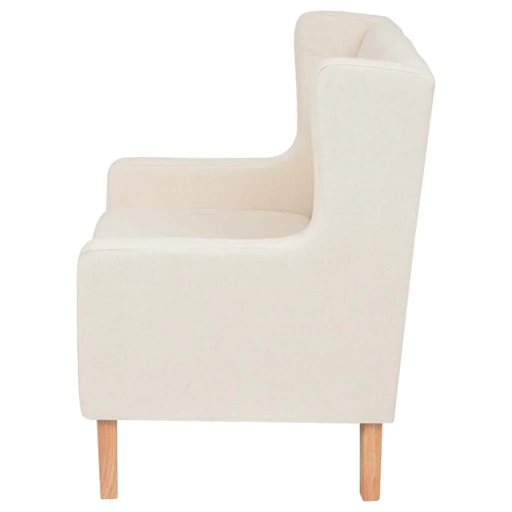 3-Piece Fabric Sofa Set Armchair 2-Seater 3-Seater Living Room White
