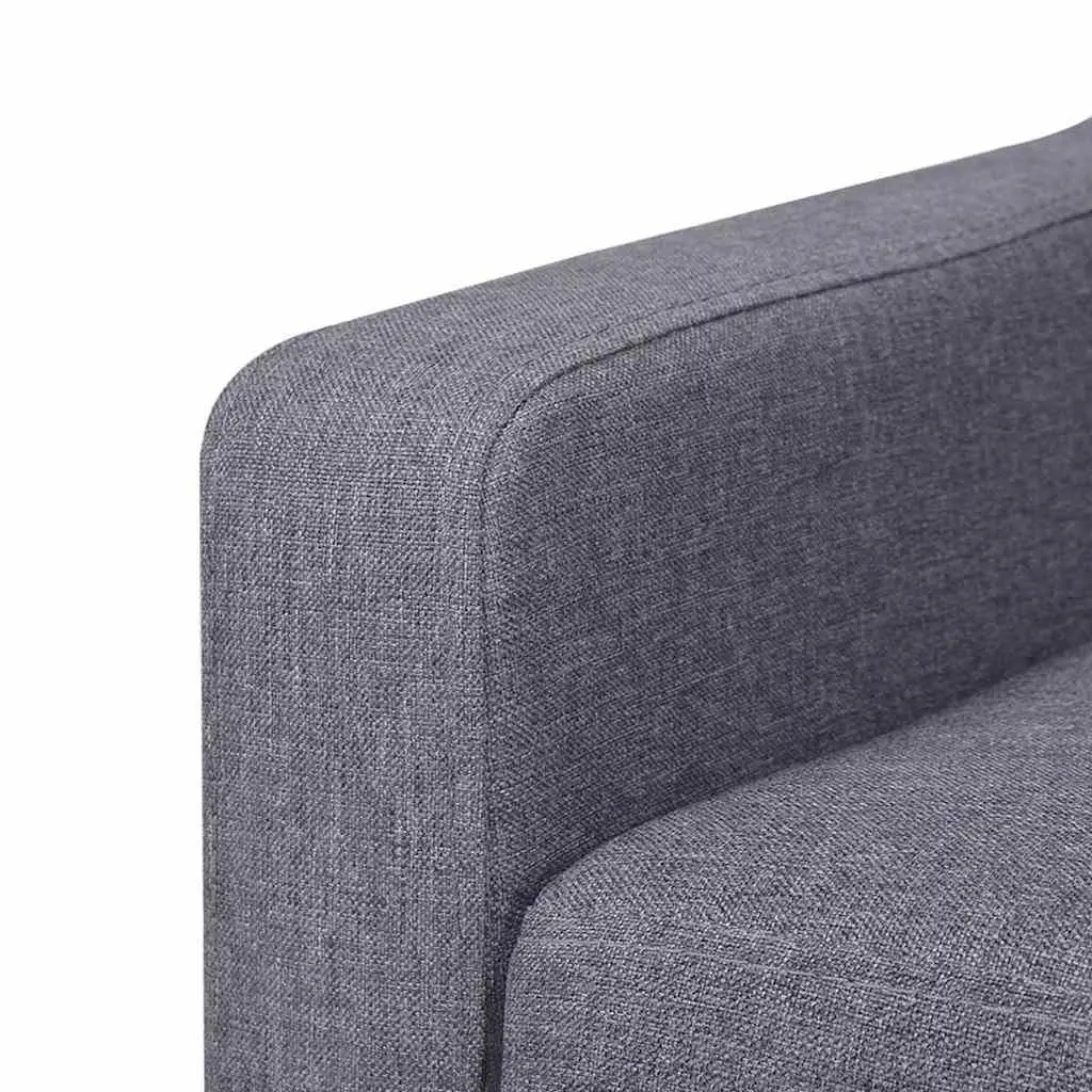 Grey Fabric 2-Piece Lounge Sofa Set with Armchair