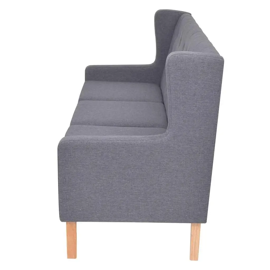 2 Piece Sofa Set Polyester Fabric Grey 2-Seater 3-Seater