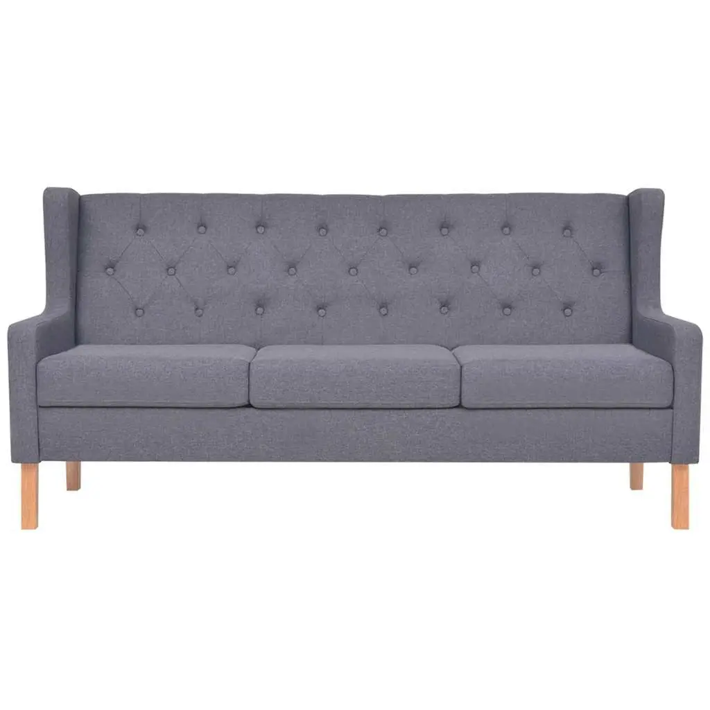 3-Piece Grey Fabric Sofa Set for Living Room