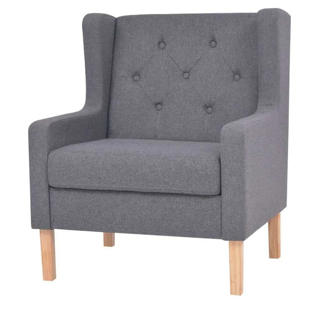 3-Piece Grey Fabric Sofa Set for Living Room