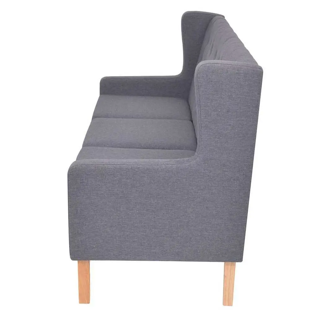 3-Piece Grey Fabric Sofa Set for Living Room
