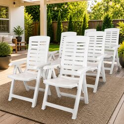 Durable Outdoor Folding Garden Chairs Set of 6