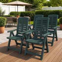 4-Pack Lightweight Weather-Resistant Reclining Chairs