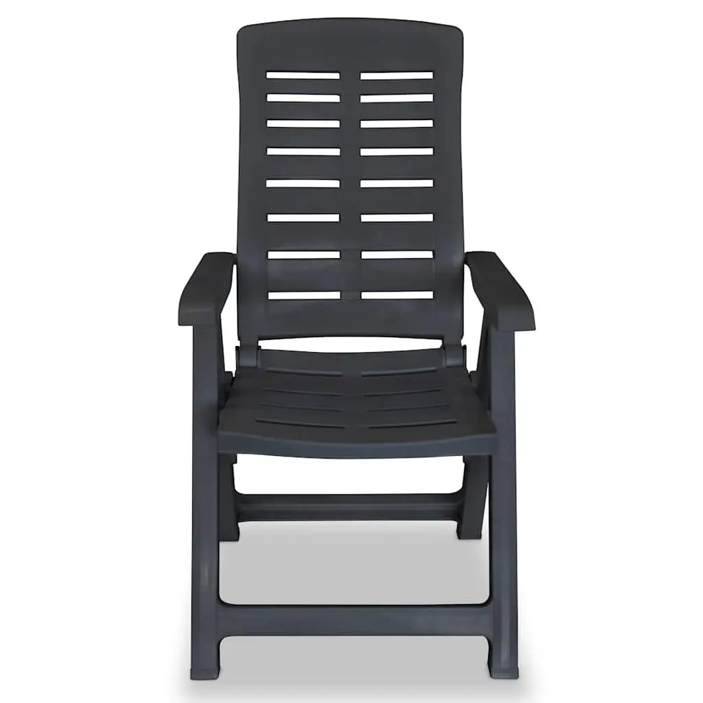 4-Piece Anthracite Outdoor Reclining Chair Set