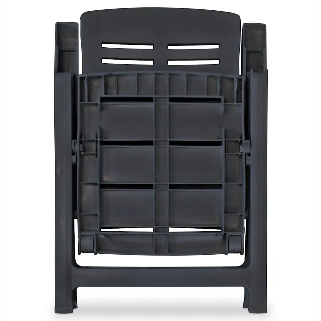 4-Piece Anthracite Outdoor Reclining Chair Set