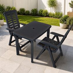 3 Piece Anthracite Outdoor Bistro Set for Dining