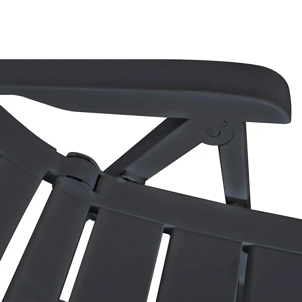 Bistro Set Plastic 3 Piece Anthracite Folding Garden Patio Dining Table Chairs