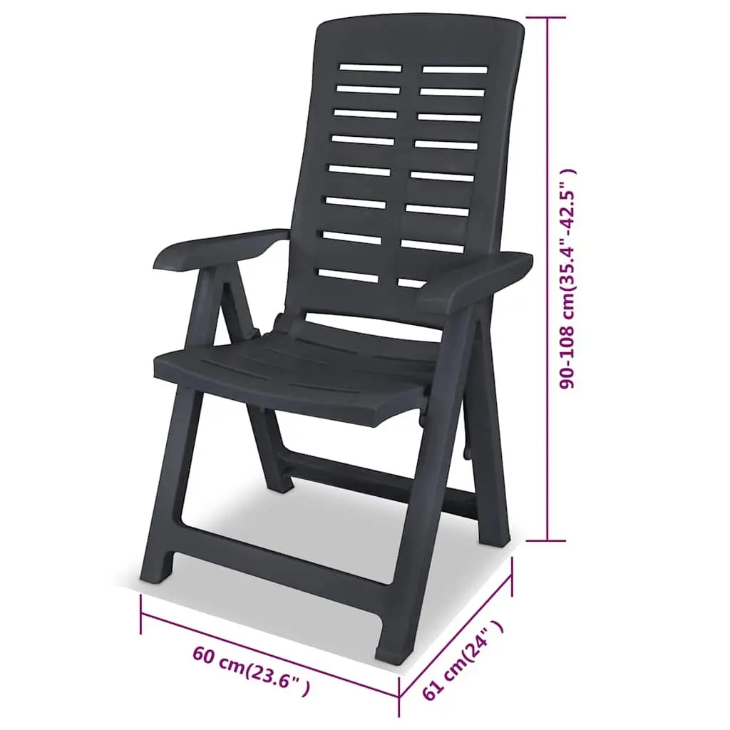 Outdoor Dining Set Plastic 5 Piece Anthracite