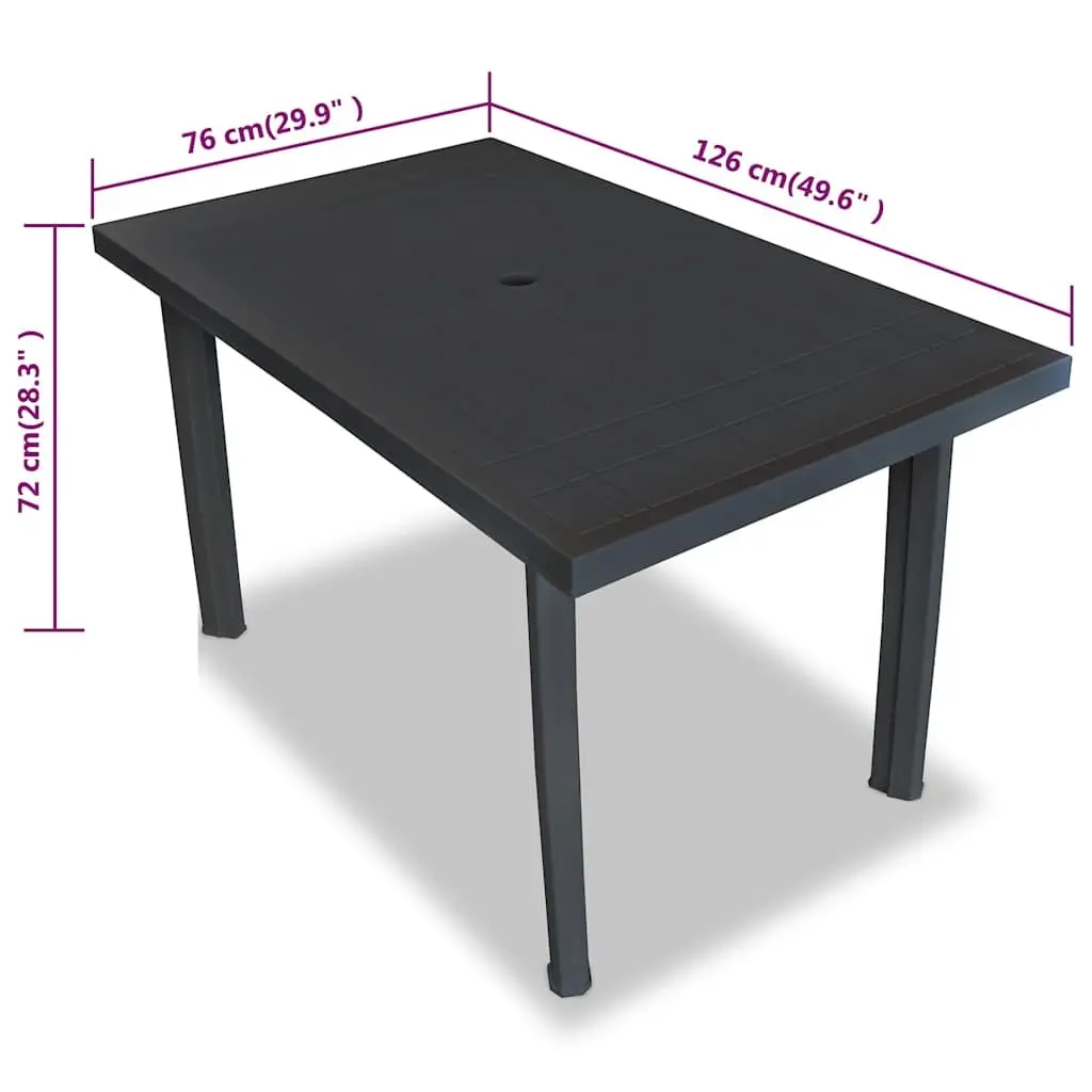 Outdoor Dining Set Plastic 5 Piece Anthracite