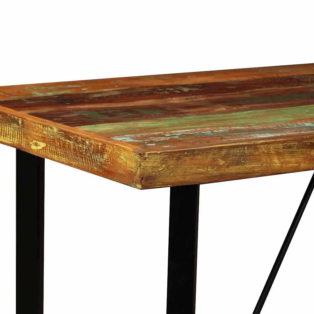 Bar Set Solid Reclaimed Wood Brown 5 Piece Industrial Kitchen Dining Table Stools