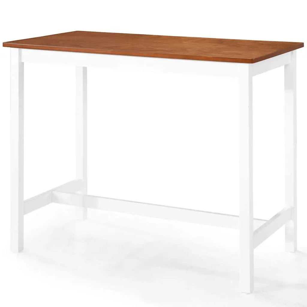 5-Piece Solid Wood Bar Table and Stool Set in Brown