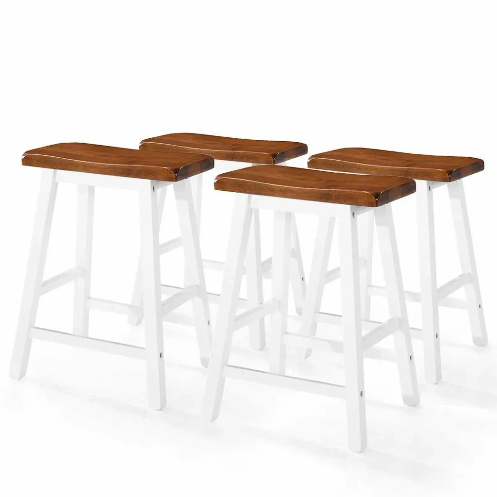 5-Piece Solid Wood Bar Table and Stool Set in Brown