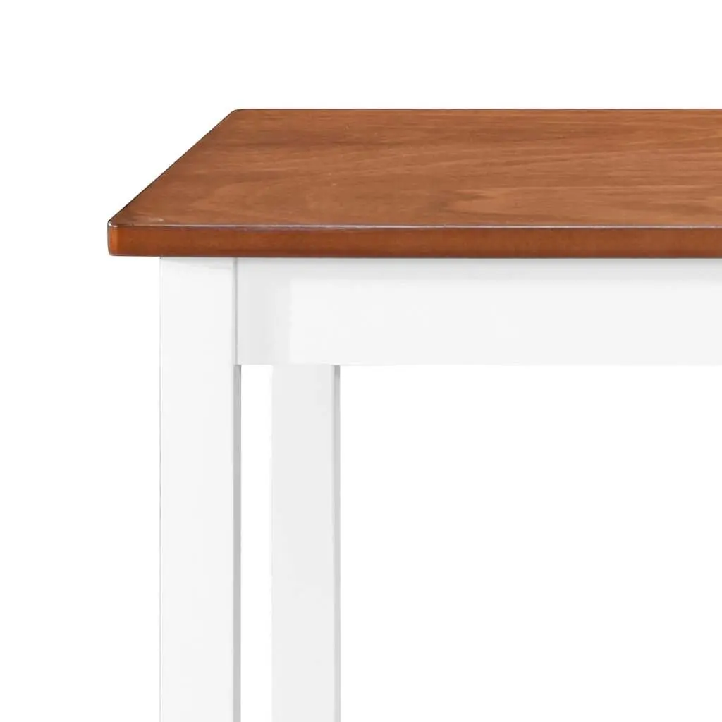 5-Piece Solid Wood Bar Table and Stool Set in Brown