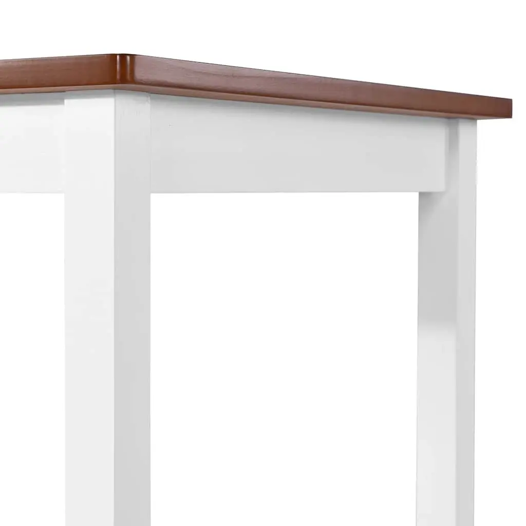 5-Piece Solid Wood Bar Table and Stool Set in Brown