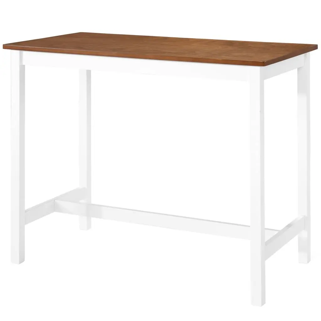 5-Piece Dark Brown Bar Table and Stool Set for Dining