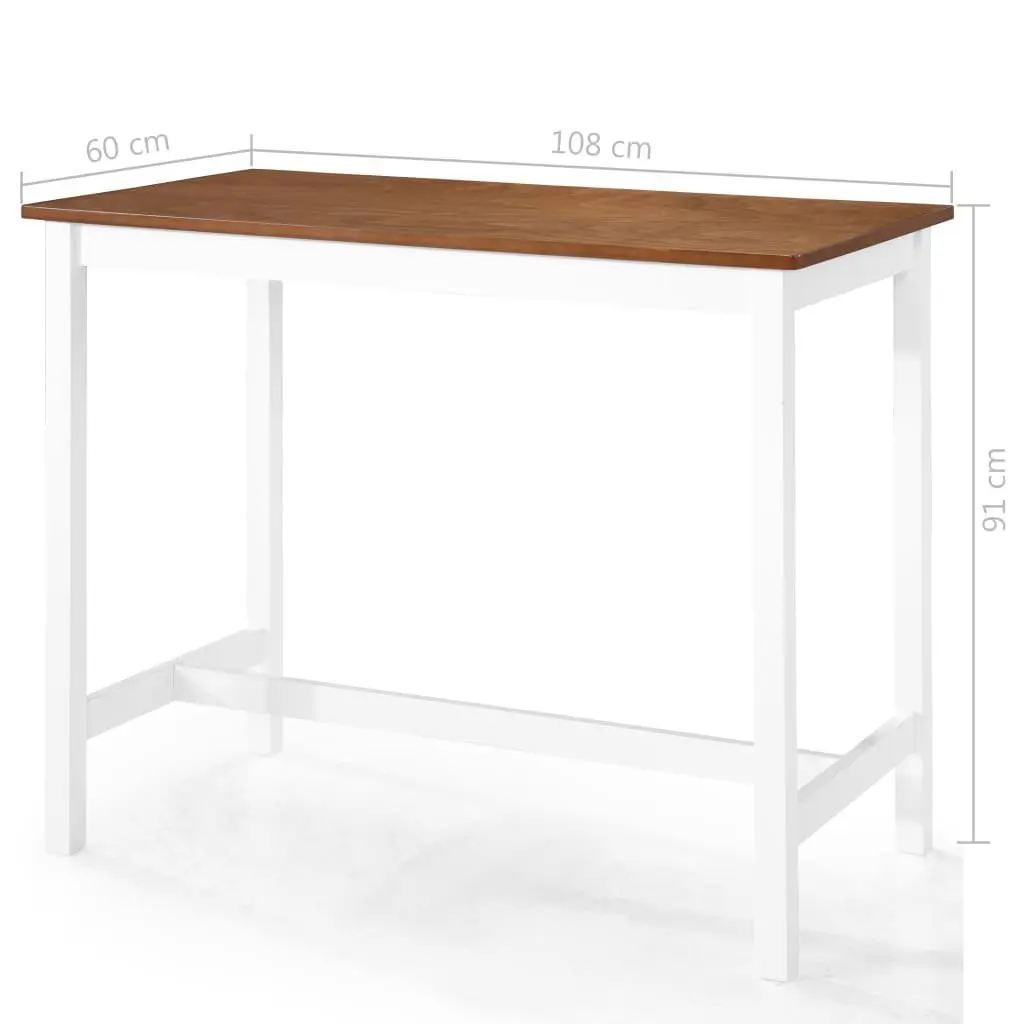 5-Piece Dark Brown Bar Table and Stool Set for Dining