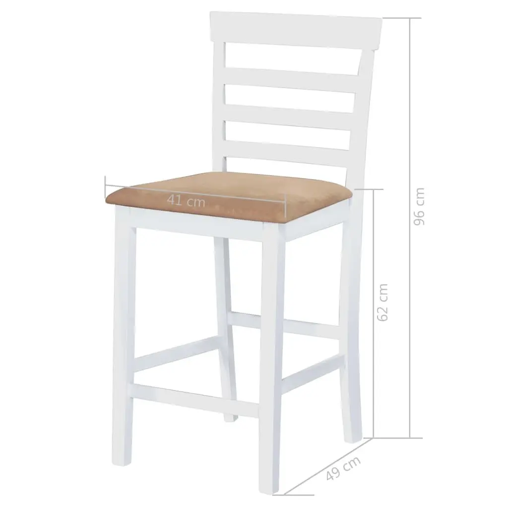 5-Piece Dark Brown Bar Table and Stool Set for Dining