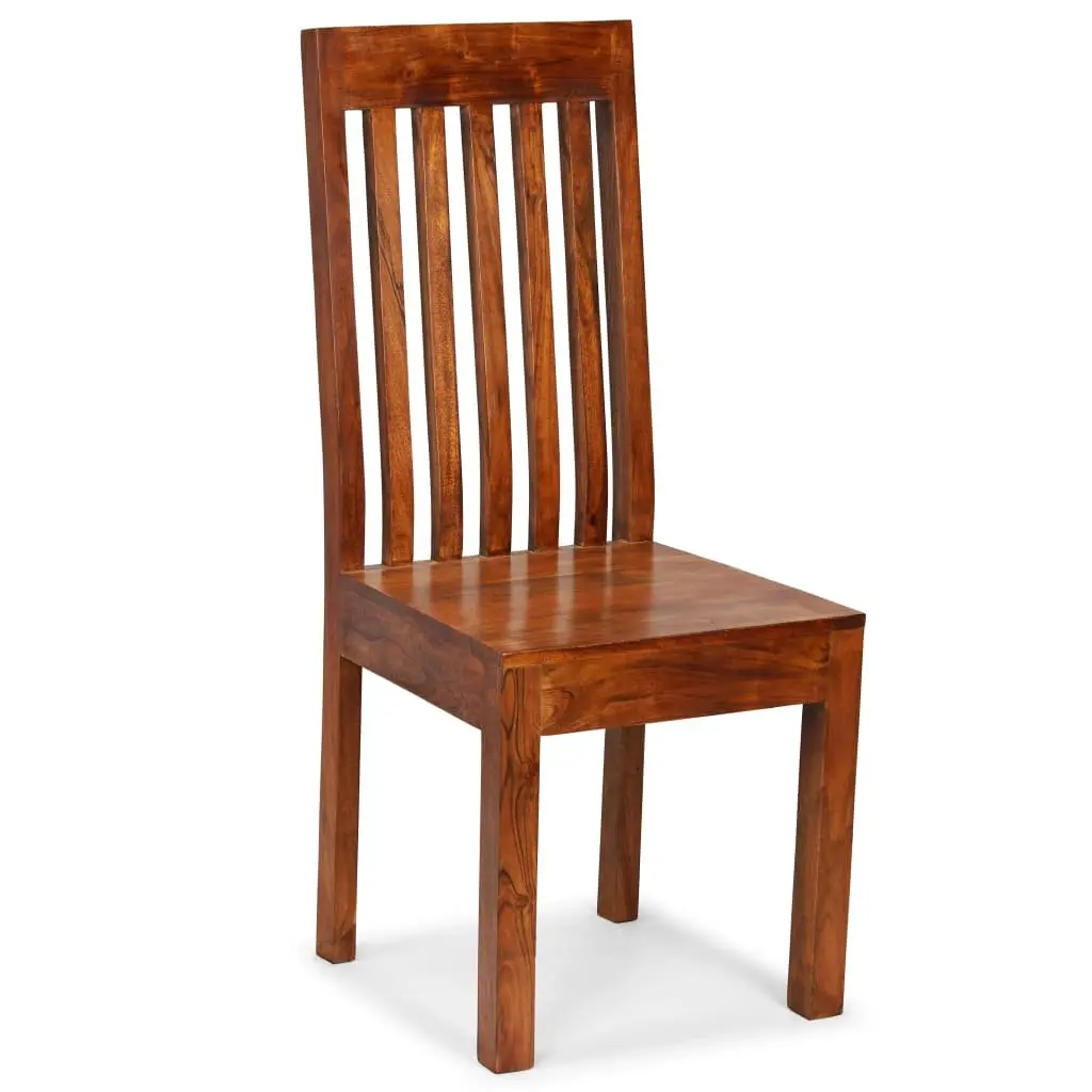 Dining Chairs Solid Acacia Wood Modern Brown 4 Piece