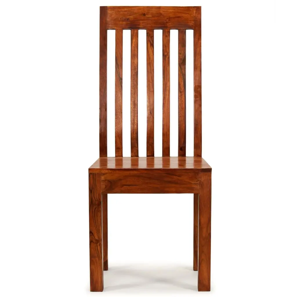 Dining Chairs Solid Acacia Wood Modern Brown 4 Piece