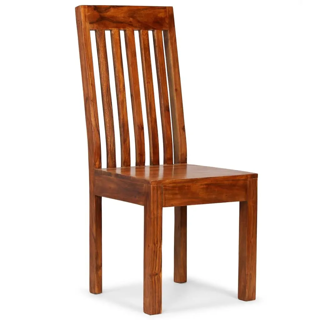 Dining Chairs Solid Acacia Wood Modern Brown 4 Piece