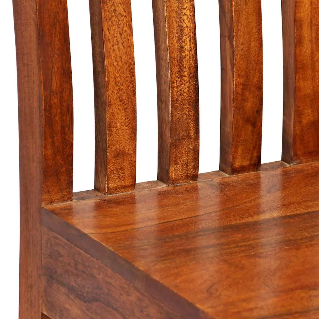 Dining Table Set 7 Pieces Solid Acacia Mango Wood Brown Kitchen Furniture