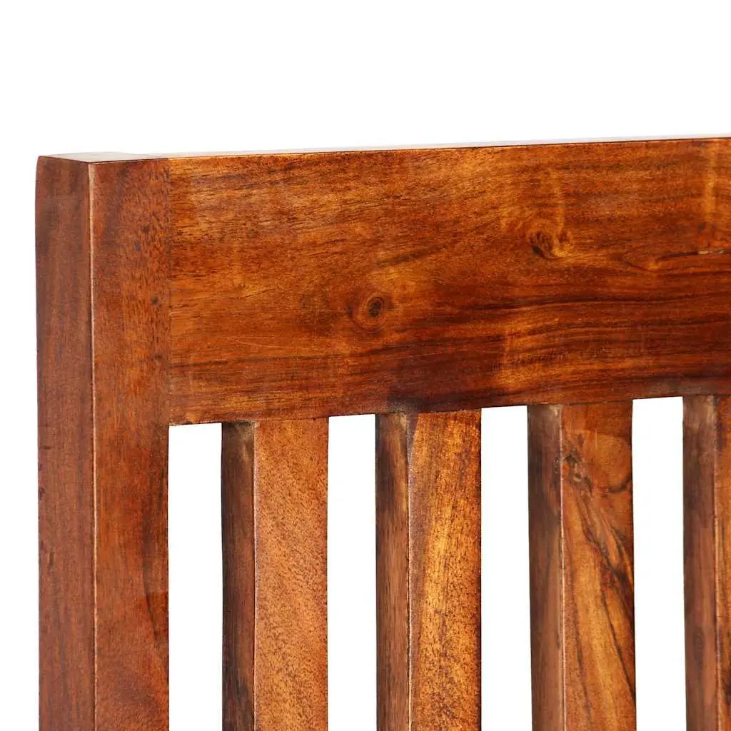 Dining Table Set 7 Pieces Solid Acacia Mango Wood Brown Kitchen Furniture