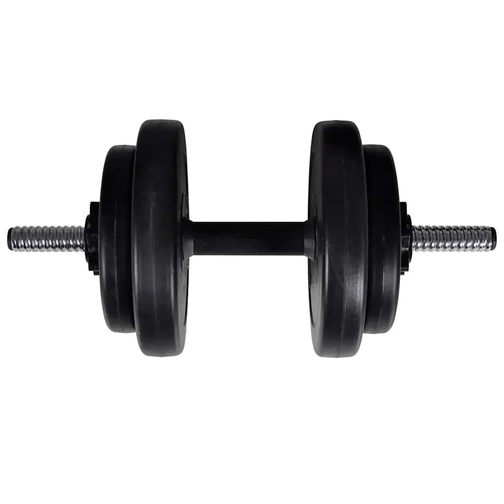 Workout Bench Adjustable Steel Brown 60.5kg with Barbell Dumbbell Weight Plates