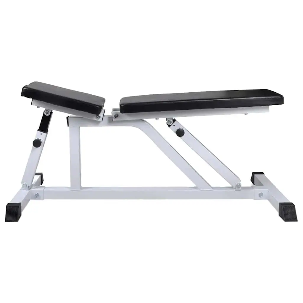Workout Bench Adjustable Steel Brown 60.5kg with Barbell Dumbbell Weight Plates
